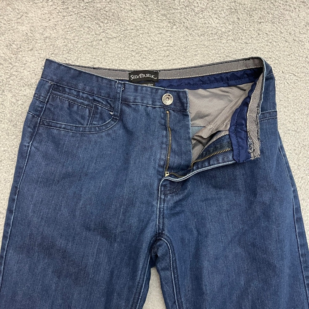 Silver Silk Jeans‎ Mens 34x32 Blue Excellent Modern Fit Straight Leg Denim